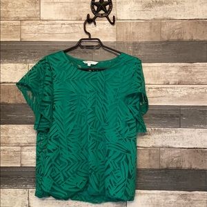 Beautiful emerald green fun textured blouse